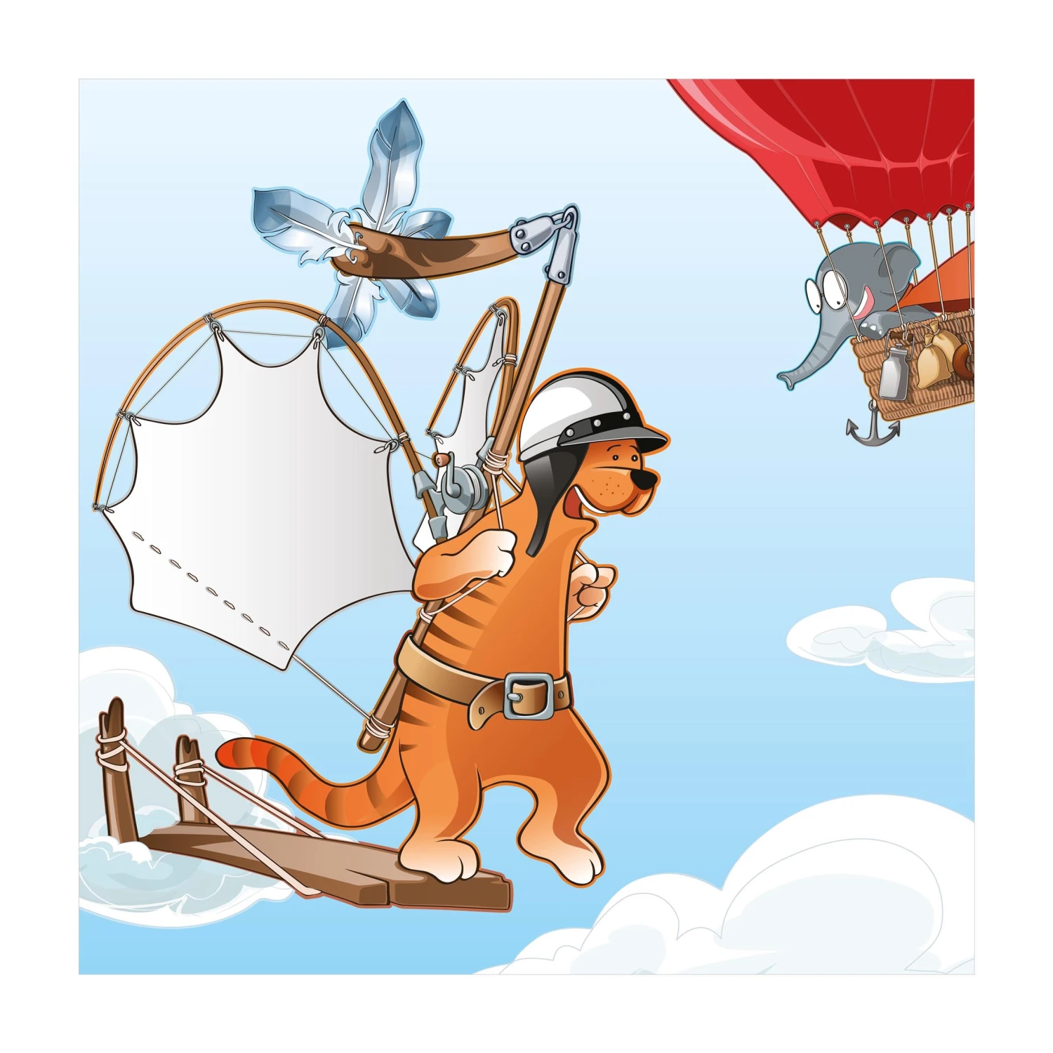 Bilderwelten Fliegender Bauernhof Katze unterwegs - 80 x 80 cm - Durchmesser: 80 cm 1 Bilderwelten Fliegender Bauernhof Katze unterwegs - 80 x 80 cm - Durchmesser: 80 cm