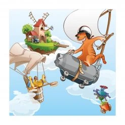 Bilderwelten Fliegender Bauernhof Wettrennen - 80 x 80 cm - Durchmesser: 80 cm