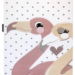 RugsX Kinderteppich PETIT FLAMINGOS HERZEN - 160 x 220 cm