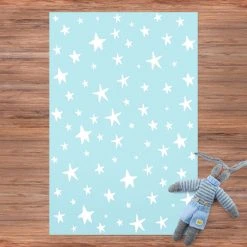 Bilderwelten Gezeichnete Sterne im Blauen Himmel - 160 x 240 cm - Durchmesser: 240 cm -Teppiche populaire boutique 292a22e6e3f6471e80e307c6ca3a4ee9