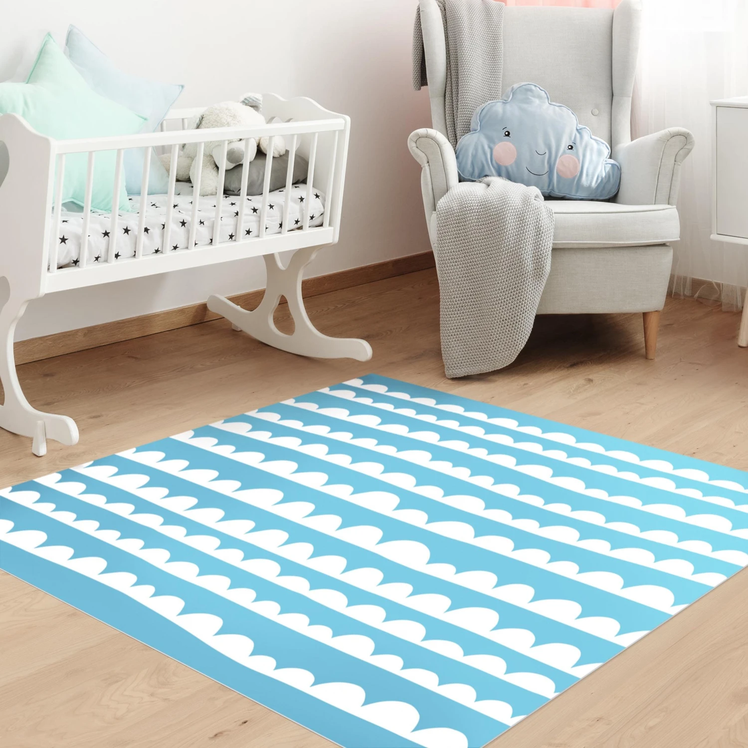 Bilderwelten Weiße Wolkenbänder im Blauen Himmel - 160 x 160 cm - Durchmesser: 160 cm 3 Bilderwelten Weiße Wolkenbänder im Blauen Himmel - 160 x 160 cm - Durchmesser: 160 cm – Bild 3