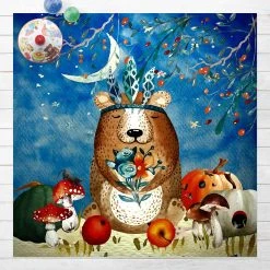 Bilderwelten Aquarell Bär im Mondschein - 140 x 140 cm - Durchmesser: 140 cm 9 Bilderwelten Aquarell Bär im Mondschein - 140 x 140 cm - Durchmesser: 140 cm -Teppiche populaire boutique 4191de54caec475bbcbd756a72aef4b0