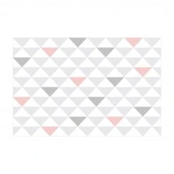 Bilderwelten No.YK65 Dreiecke Grau Weiß Rosa - 210 x 140 cm - Durchmesser: 140 cm