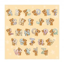 Bilderwelten Alphabet mit Teddy von A bis Z - 120 x 120 cm - Durchmesser: 120 cm
