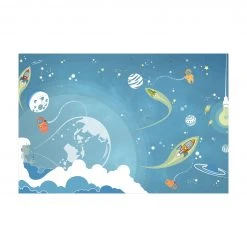 Bilderwelten No.MW16 Buntes Weltraumtreiben - 210 x 140 cm - Durchmesser: 140 cm