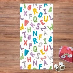 Bilderwelten Alphabet mit Herzen und Punkten in Bunt - 40 x 80 cm - Durchmesser: 80 cm -Teppiche populaire boutique 4d438b04d0e74f3db1d5cae822ac1bc4