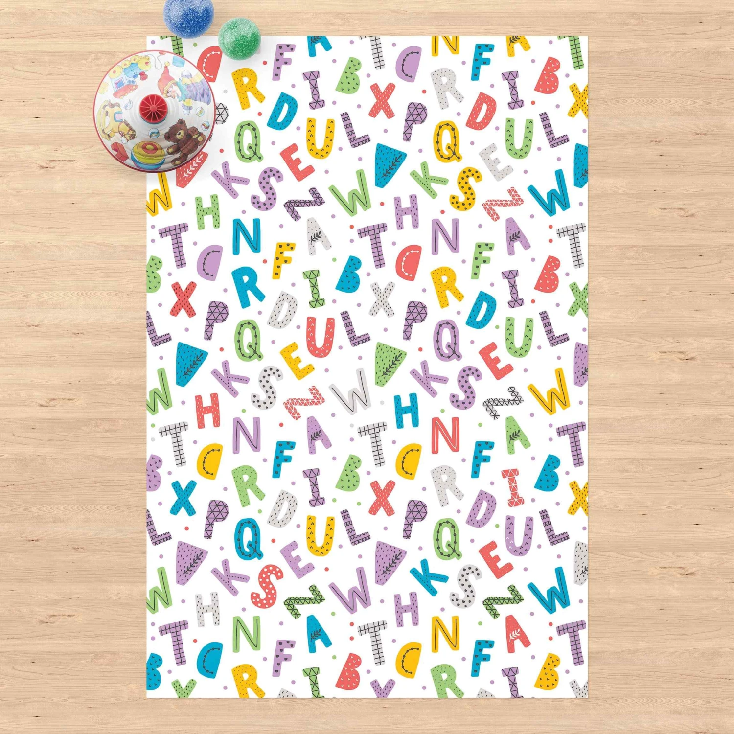 Bilderwelten Alphabet mit Herzen und Punkten in Bunt - 40 x 60 cm - Durchmesser: 60 cm 2 Bilderwelten Alphabet mit Herzen und Punkten in Bunt - 40 x 60 cm - Durchmesser: 60 cm – Bild 2