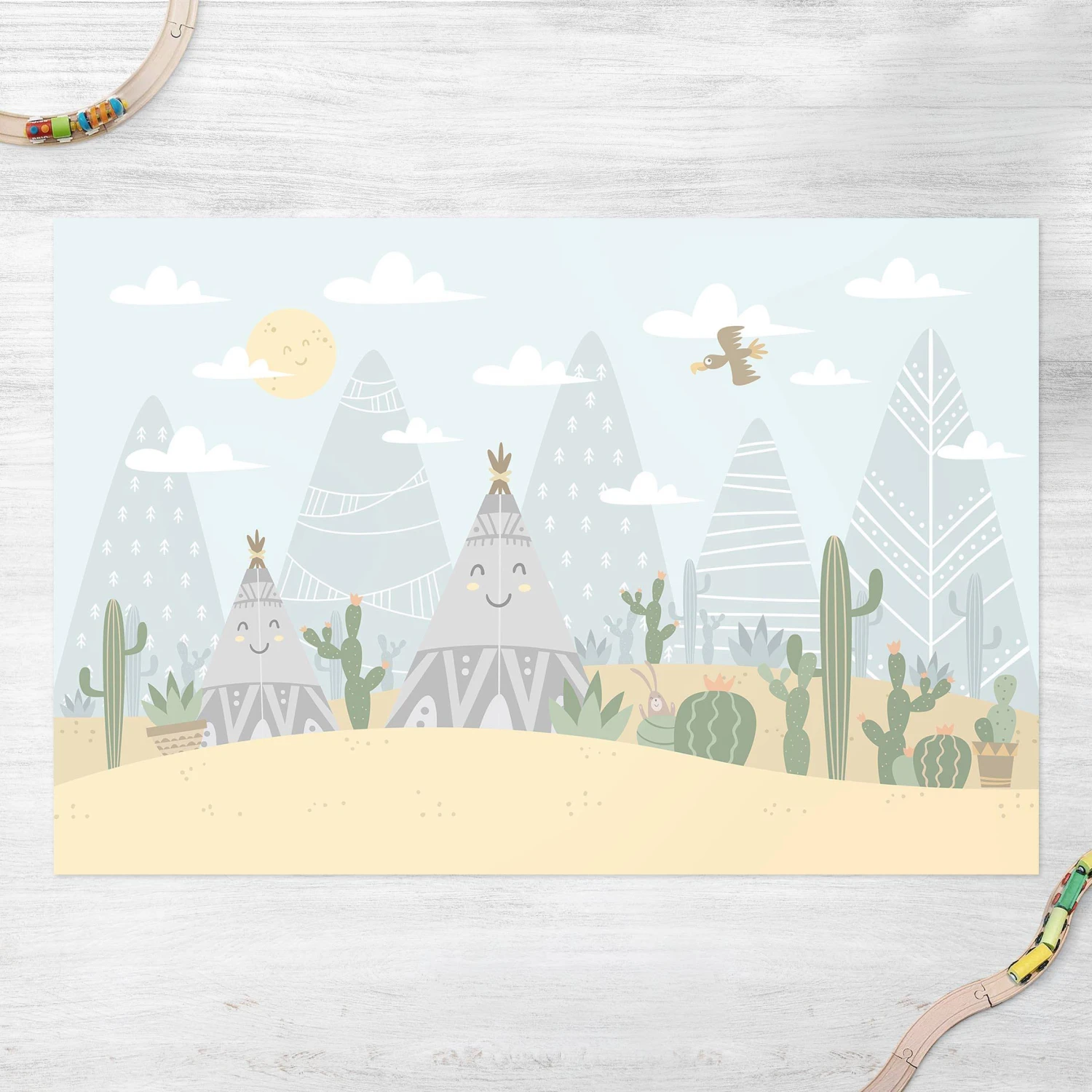 Bilderwelten Indianerzelt mit Kakteen - 60 x 40 cm - Durchmesser: 40 cm 2 Bilderwelten Indianerzelt mit Kakteen - 60 x 40 cm - Durchmesser: 40 cm – Bild 2