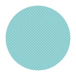 Bilderwelten No.YK55 Weiße Punkte auf Türkis - 140 x 140 cm - Durchmesser: 140 cm