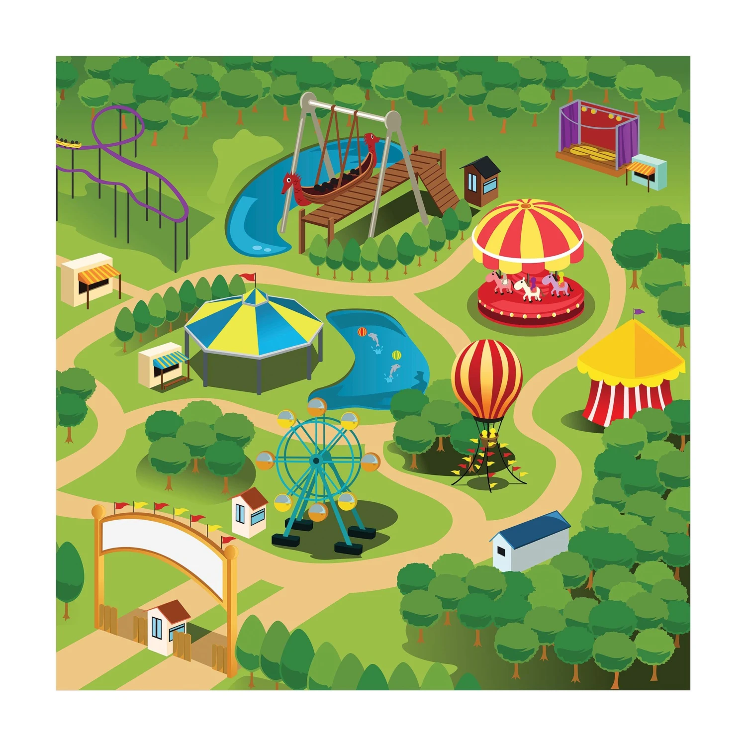 Bilderwelten Jahrmarkt - Los geht die Fahrt - 80 x 80 cm - Durchmesser: 80 cm 1 Bilderwelten Jahrmarkt - Los geht die Fahrt - 80 x 80 cm - Durchmesser: 80 cm