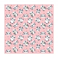 Bilderwelten Süße Pandabären mit Herzen Pastellrosa - 80 x 80 cm - Durchmesser: 80 cm