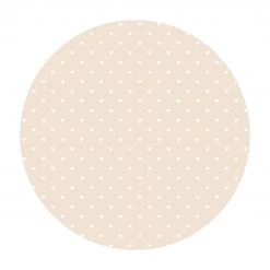 Bilderwelten No.YK58 Weiße Herzen auf Creme - 80 x 80 cm - Durchmesser: 80 cm