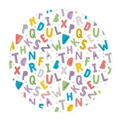 Bilderwelten Alphabet mit Herzen und Punkten in Bunt - 180 x 180 cm - Durchmesser: 180 cm