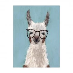 Bilderwelten Lama mit Brille II - 90 x 120 cm - Durchmesser: 120 cm