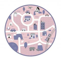 Bilderwelten Dorf - Ab aufs Land - 140 x 140 cm - Durchmesser: 140 cm