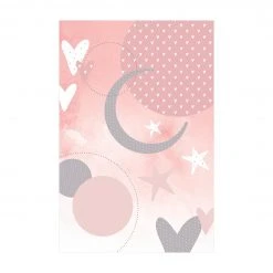 Bilderwelten Kinderteppich grafisch - Sterne und Mond - 80 x 120 cm - Durchmesser: 120 cm