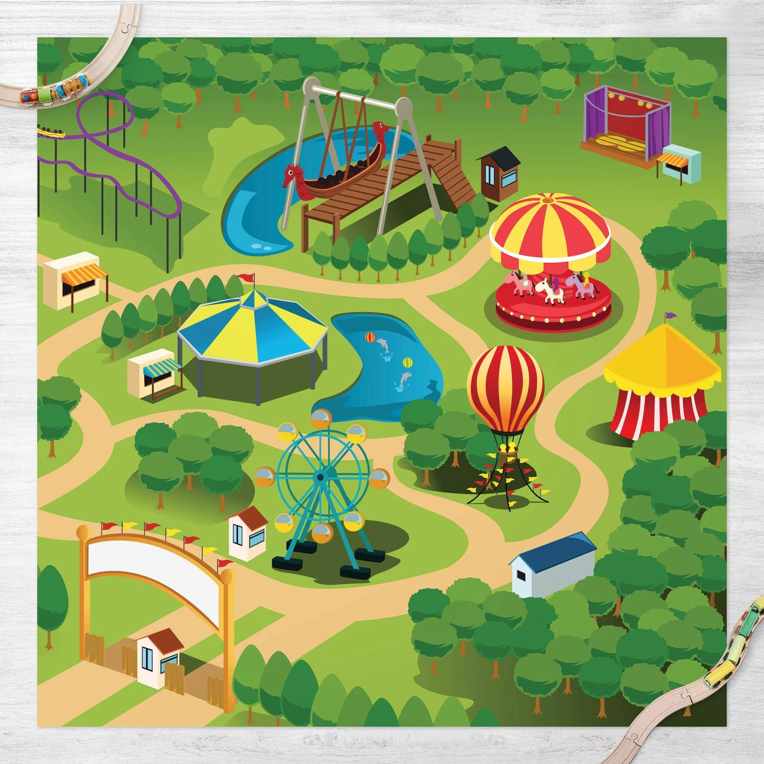 Bilderwelten Jahrmarkt - Los geht die Fahrt - 80 x 80 cm - Durchmesser: 80 cm 4 Bilderwelten Jahrmarkt - Los geht die Fahrt - 80 x 80 cm - Durchmesser: 80 cm – Bild 4