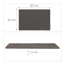 Relaxdays Graue Fußmatte aus Kokos -Teppiche populaire boutique 8866e7f421bd462faf0152496708e305