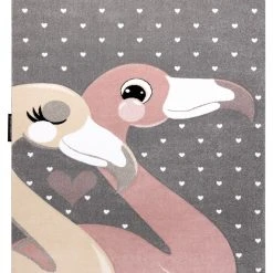 RugsX Kinderteppich PETIT FLAMINGOS HERZEN - 160 x 220 cm