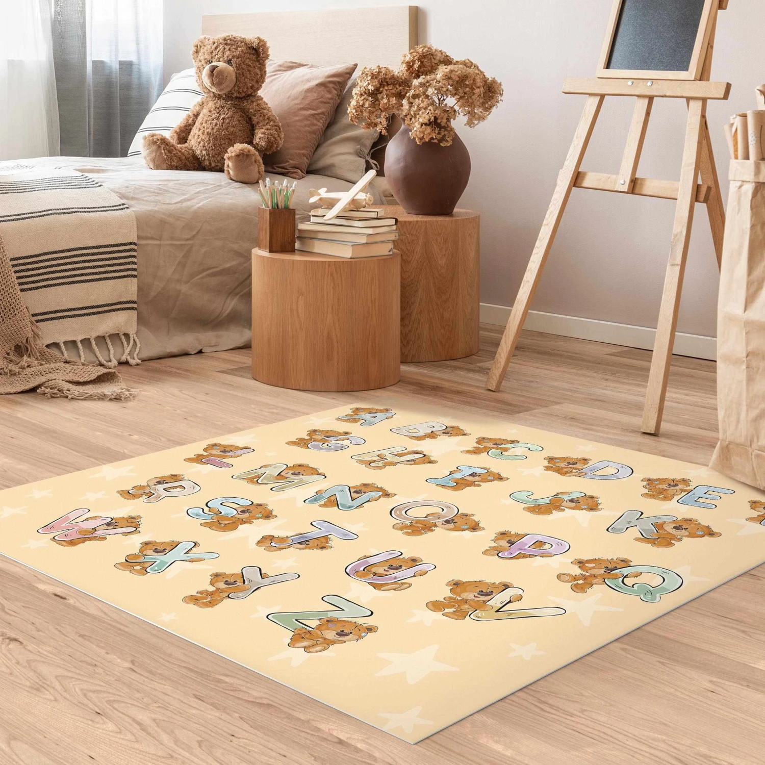 Bilderwelten Alphabet mit Teddy von A bis Z - 120 x 120 cm - Durchmesser: 120 cm 2 Bilderwelten Alphabet mit Teddy von A bis Z - 120 x 120 cm - Durchmesser: 120 cm – Bild 2