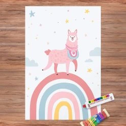 Bilderwelten Lama auf Regenbogen mit Sternen - 40 x 60 cm - Durchmesser: 60 cm 10 Bilderwelten Lama auf Regenbogen mit Sternen - 40 x 60 cm - Durchmesser: 60 cm -Teppiche populaire boutique 91425ae1e37048459f8c710a12b2678b