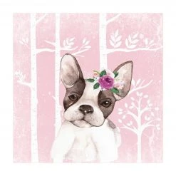Bilderwelten Aquarell Mops Rosa - 240 x 240 cm - Durchmesser: 240 cm
