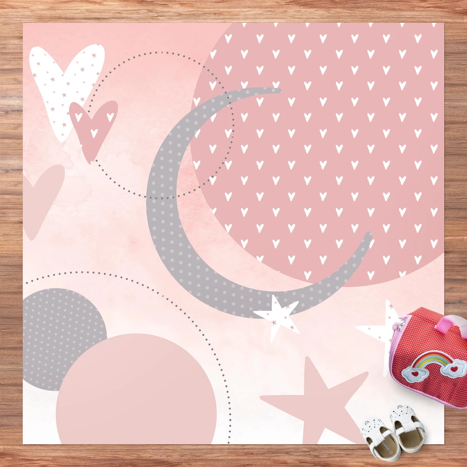 Bilderwelten Kinderteppich grafisch - Sterne und Mond - 140 x 140 cm - Durchmesser: 140 cm 5 Bilderwelten Kinderteppich grafisch - Sterne und Mond - 140 x 140 cm - Durchmesser: 140 cm – Bild 5