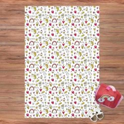 Bilderwelten Einhörner und Süßes in Gelb und Rot - 80 x 120 cm - Durchmesser: 120 cm -Teppiche populaire boutique a848d8871ada4e019d9d5249ef793ca8