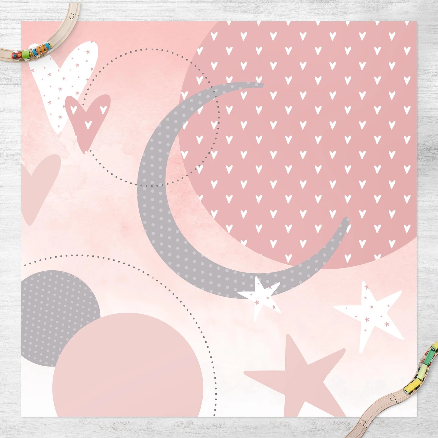 Bilderwelten Kinderteppich grafisch - Sterne und Mond - 140 x 140 cm - Durchmesser: 140 cm 4 Bilderwelten Kinderteppich grafisch - Sterne und Mond - 140 x 140 cm - Durchmesser: 140 cm – Bild 4