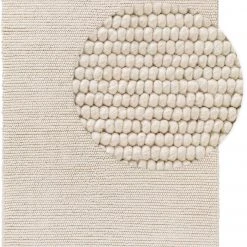 Benuta Wollteppich Beads - Cremeweiß - 120 x 170 cm