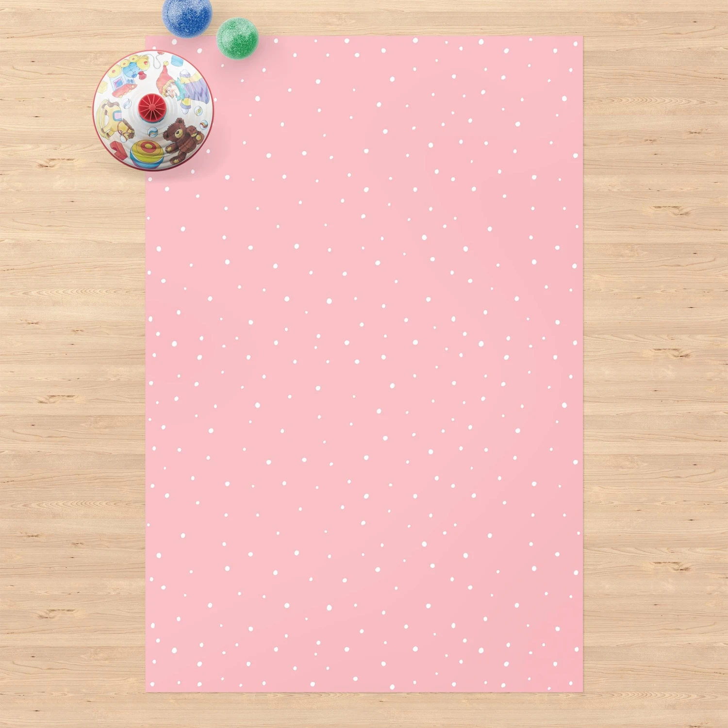 Bilderwelten Gezeichnete Punkte auf Pastellrosa - 160 x 240 cm - Durchmesser: 240 cm 4 Bilderwelten Gezeichnete Punkte auf Pastellrosa - 160 x 240 cm - Durchmesser: 240 cm – Bild 4