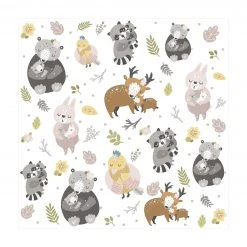 Bilderwelten Skandinavische Tierfamilien umarmen sich - 160 x 160 cm - Durchmesser: 160 cm