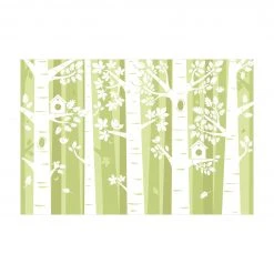 Bilderwelten Bäume im Wald Grün - 120 x 80 cm - Durchmesser: 80 cm