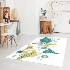 Bilderwelten Mappamondo con mongolfiere - 120 x 80 cm - Durchmesser: 80 cm -Teppiche populaire boutique c143d8016cd648aeb968a8034eb4589d