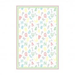 Bilderwelten Alphabet in Pastellfarben mit Rahmen - 160 x 240 cm - Durchmesser: 240 cm