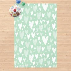 Bilderwelten Kleine und große weiße Herzen auf Grün - 80 x 120 cm - Durchmesser: 120 cm 9 Bilderwelten Kleine und große weiße Herzen auf Grün - 80 x 120 cm - Durchmesser: 120 cm -Teppiche populaire boutique cd85245b538349fb8aa5bd36d979a092