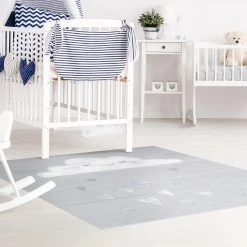 Bilderwelten Wolke mit silbernen Herzen - 40 x 40 cm - Durchmesser: 40 cm -Teppiche populaire boutique d2fd85cabda0446bb66dec1f18ba5715