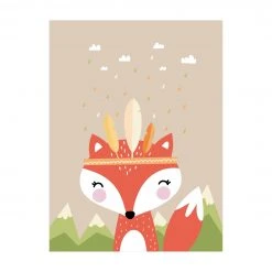 Bilderwelten Indianerfuchs - 60 x 80 cm - Durchmesser: 80 cm