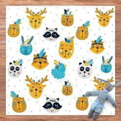 Bilderwelten Tierische Indianerfreunde Federschmuck - 160 x 160 cm - Durchmesser: 160 cm -Teppiche populaire boutique d867817b38d04086b4d7a4c050cd4925