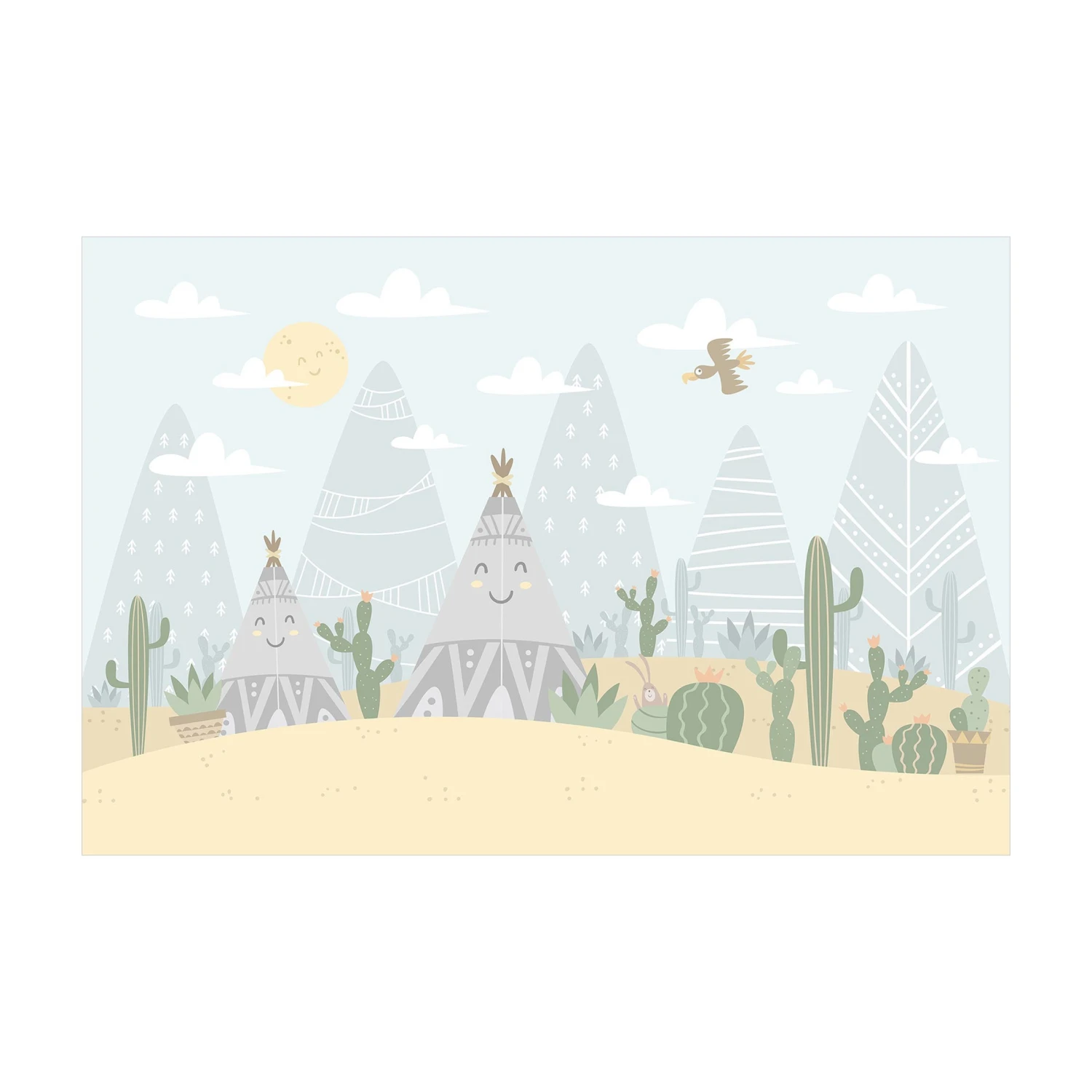 Bilderwelten Indianerzelt mit Kakteen - 60 x 40 cm - Durchmesser: 40 cm 1 Bilderwelten Indianerzelt mit Kakteen - 60 x 40 cm - Durchmesser: 40 cm