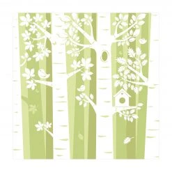Bilderwelten Bäume im Wald Grün - 140 x 140 cm - Durchmesser: 140 cm