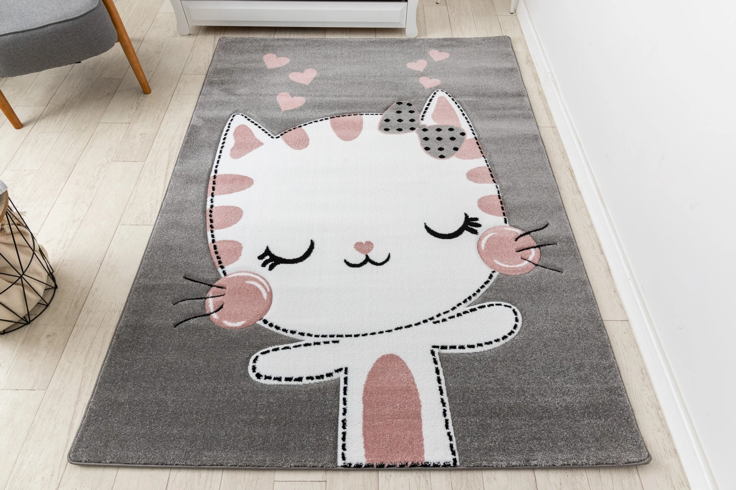 RugsX Kinderteppich PETIT KITTY KATZE grau - 140 x 190 cm 5 RugsX Kinderteppich PETIT KITTY KATZE grau - 140 x 190 cm – Bild 5