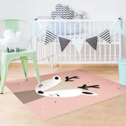 Bilderwelten Glückliches Reh - 120 x 160 cm - Durchmesser: 160 cm -Teppiche populaire boutique eb7dd2d341594bcb8e825dffc0f38ade