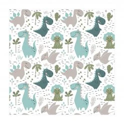 Bilderwelten Dinosaurier mit Palmen und Kakteen - 160 x 160 cm - Durchmesser: 160 cm