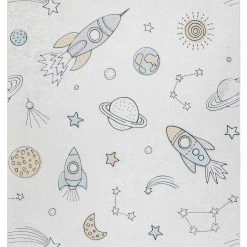 RugsX BAMBINO 1278 Waschteppich Weltraum, - 160 x 220 cm