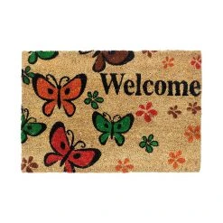 Siena Home Kokosmatte RUCO Welcome Butterfly - Natur
