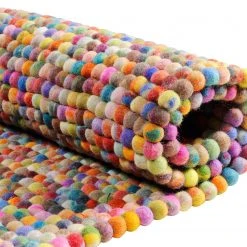 THEKO die markenteppiche Filzteppich Ballo Round - Multicolor - Ø 120 cm -Teppiche populaire boutique wollteppich felty round wolle multicolor 120 cm 5001256